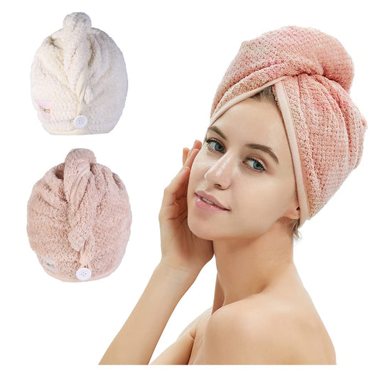 M-bestl pink and beige towel pair front view showing colors and compact design for travel