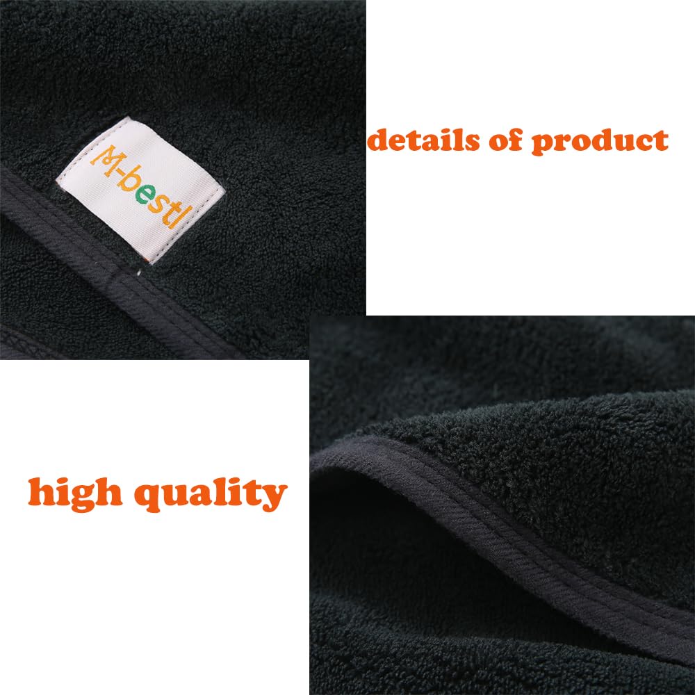 M-bestl model wearing the towel wrap to show hands-free drying benefit