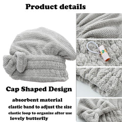M-bestl towel cap held in hand to show 18x27 cm size and ideal fit for short hair