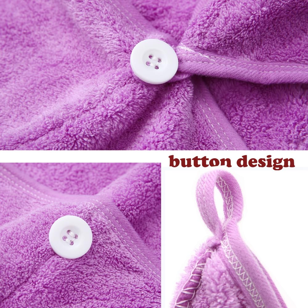 M-bestl turban on woman in bathroom showing comfortable hands-free drying