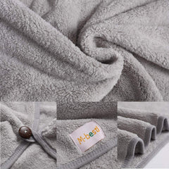 M-bestl model wearing towel turban while doing makeup, time-saving benefit