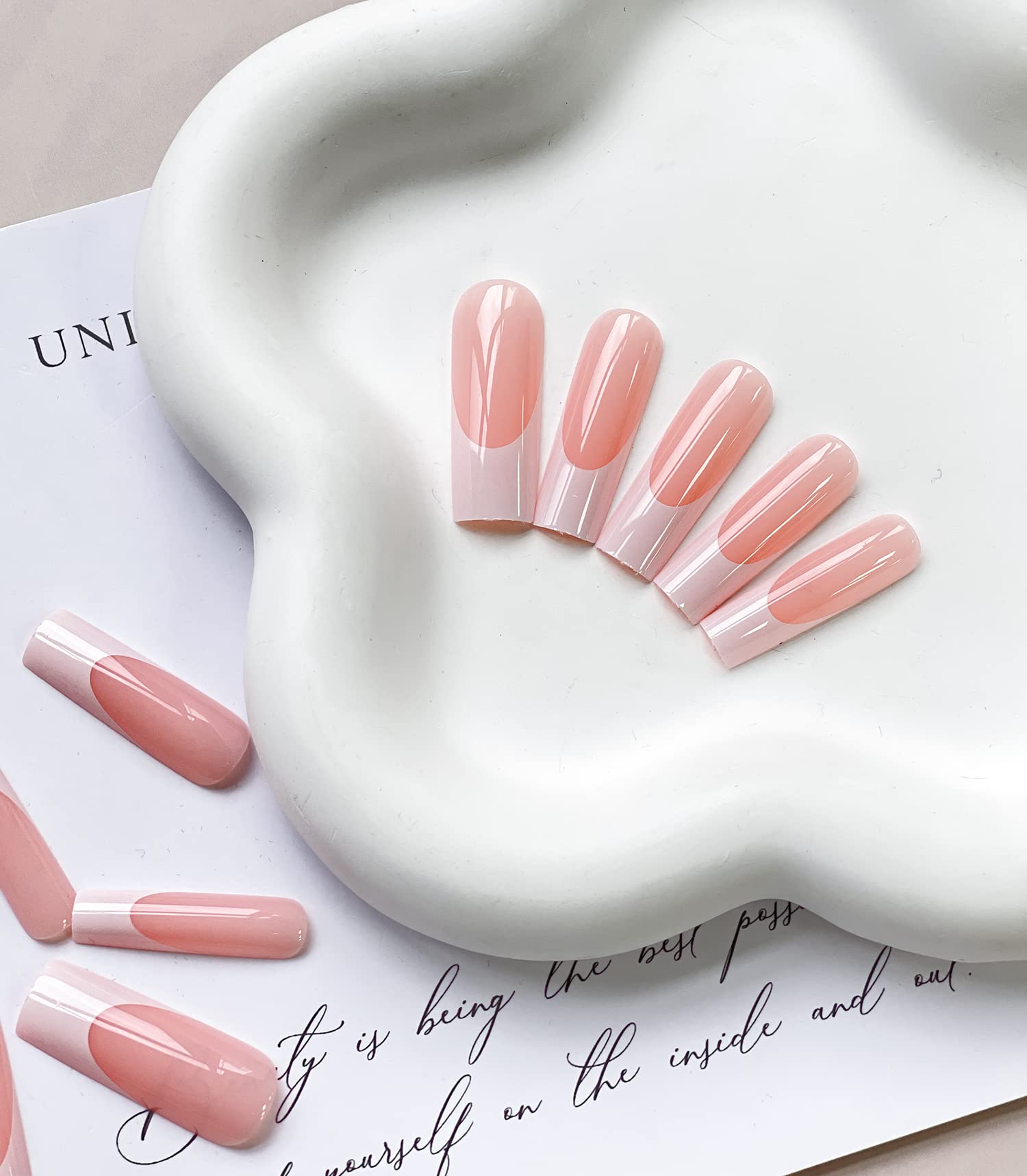 MABKJLF close-up glossy white tip highlighting durable smooth finish