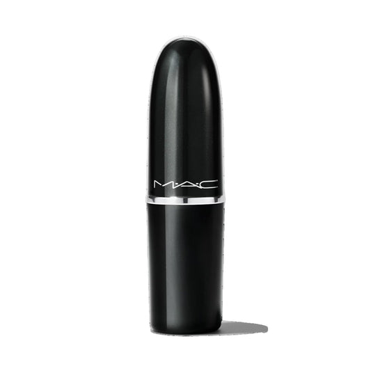 MAC Lustre Hug Me open bullet revealing flesh-pink shade and easy application