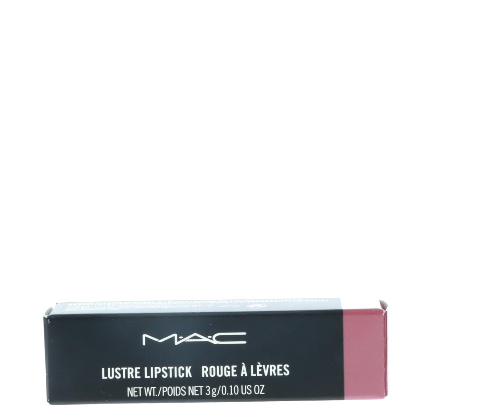 MAC Lustre Syrup size and cap detail showing compact design and easy application benefit