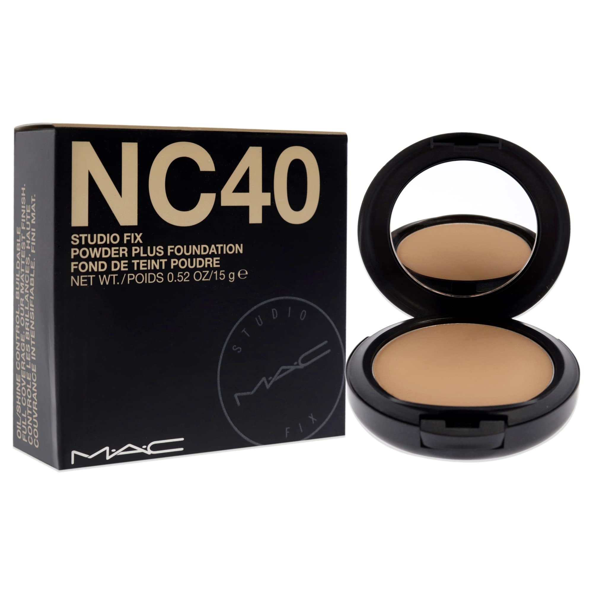 MAC Studio Fix being applied with brush to create even, matte coverage