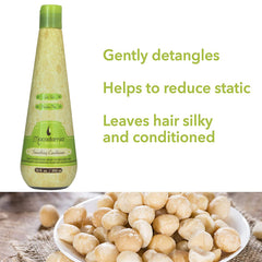 Macadamia Natural Oil conditioner bottle held to show 10 fl oz scale