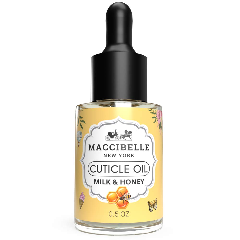 Maccibelle bottle front view showing milk and honey label and nourishing benefit