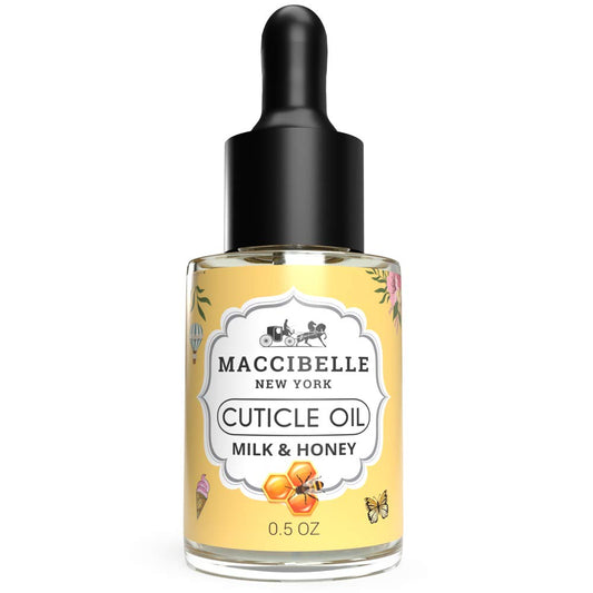 Maccibelle bottle front view showing milk and honey label and nourishing benefit