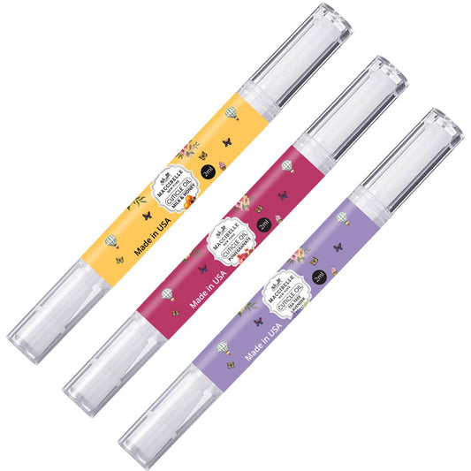 Maccibelle front packaging showing three 2ml oil pens for portable hydration