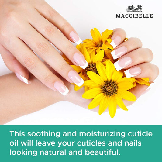 Maccibelle ingredient label close-up highlighting almond oil and lactic acid benefits