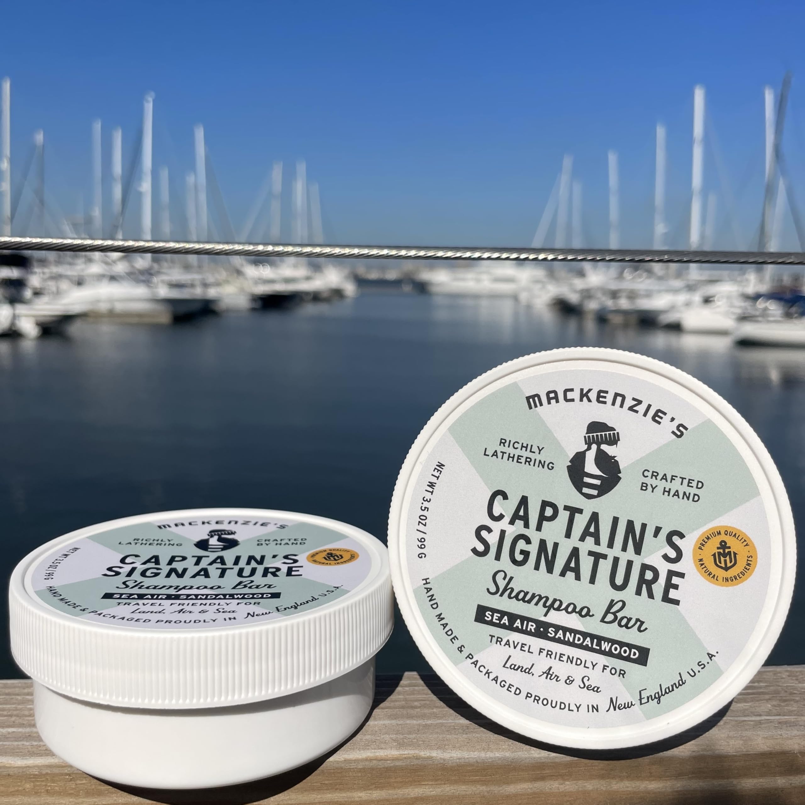 MACKENZIE'S label detail made in New England indicating small-batch quality benefit