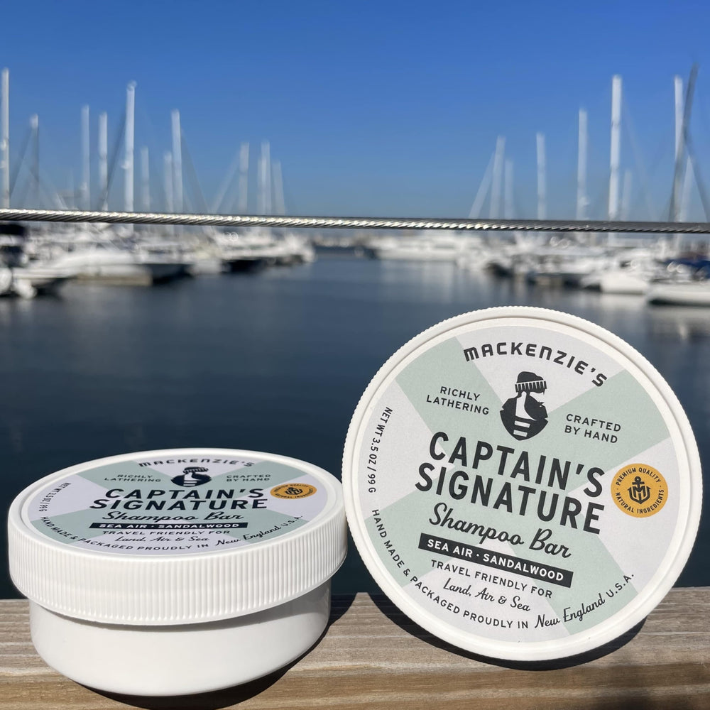MACKENZIE'S label detail made in New England indicating small-batch quality benefit