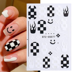Macute size comparison with fingers showing sticker scale for different nail widths