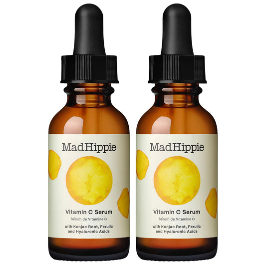 Mad Hippie serum front packaging showing clean label and brightening benefit