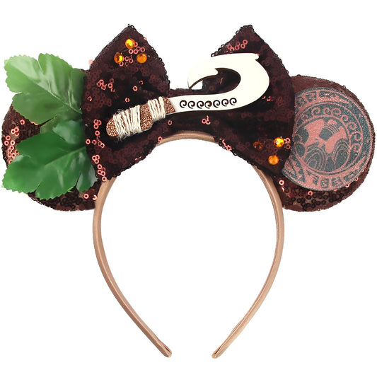 MADO front view brown forest ears headband showing shape and sparkle benefit