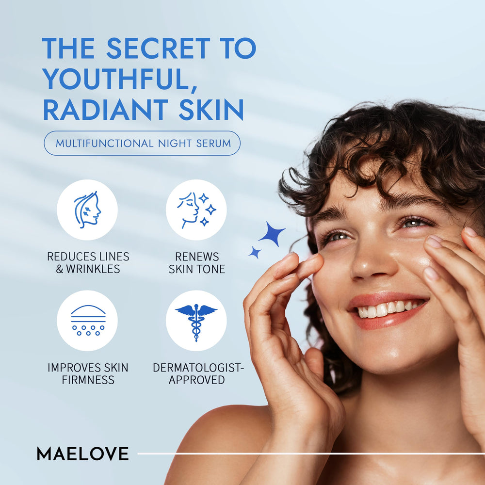 MAELOVE Moonlight pipette dispensing serum drop, highlights precise application benefit