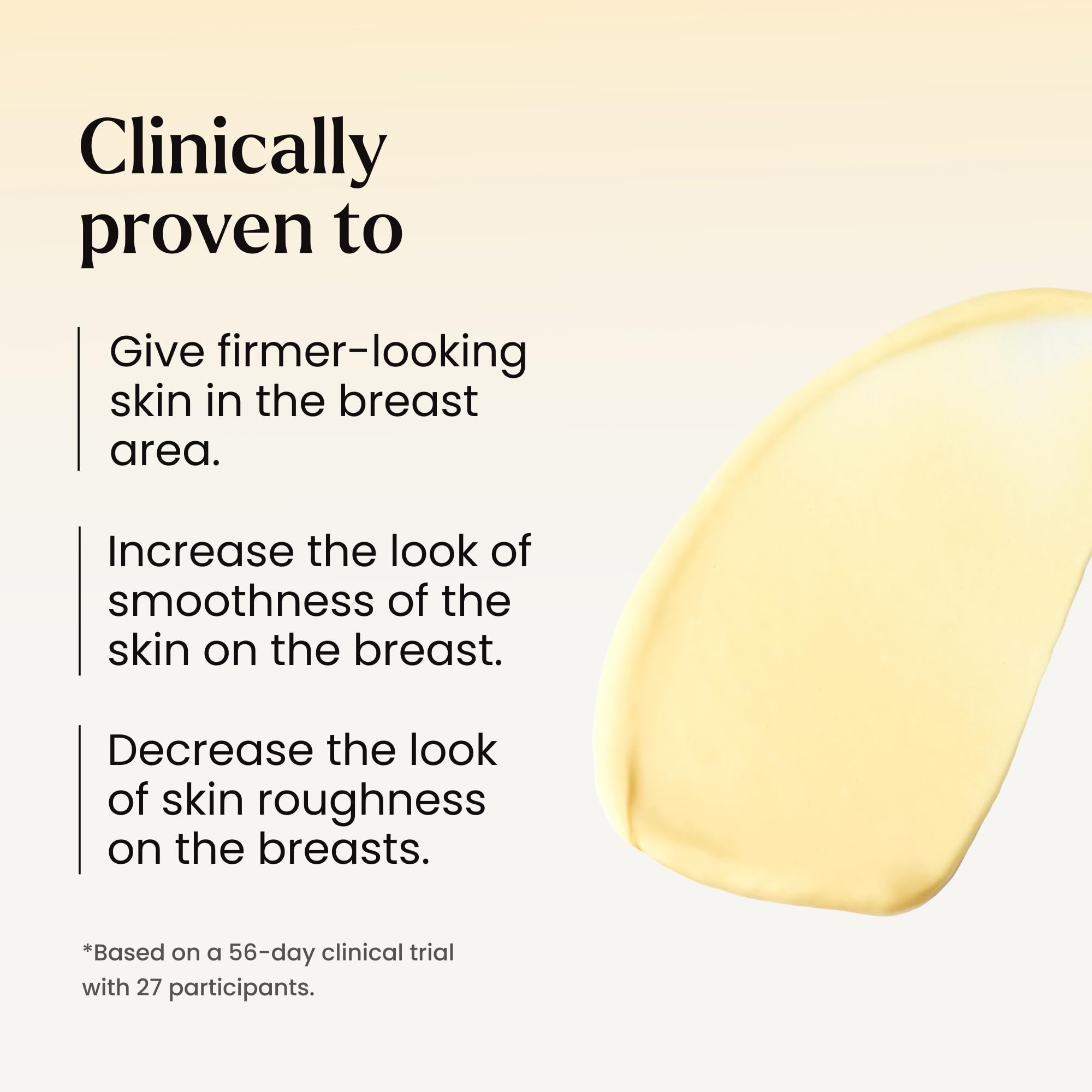 MAËLYS applied to décolletage highlighting smoother, firmer-looking skin