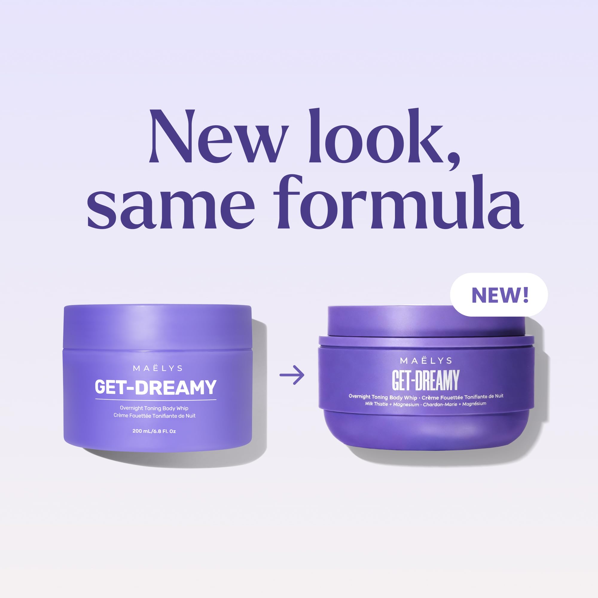 MAËLYS open jar top view revealing airy cream and rich moisturizing base