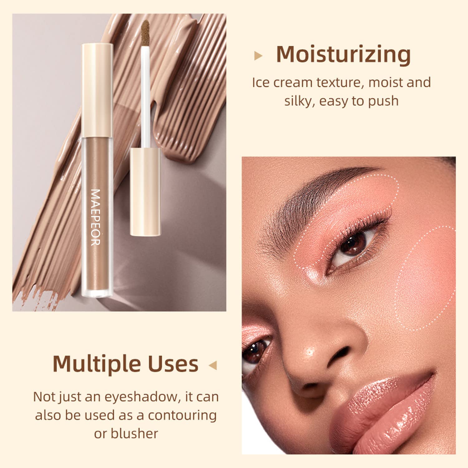 MAEPEOR before-and-after eye photo showing visible definition and long-wear benefit