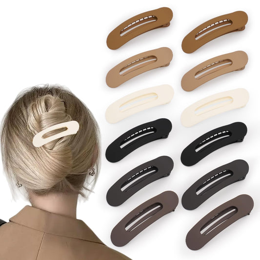 Maeups front view of 12-pack flat clips showing design and colors, practical storage benefit
