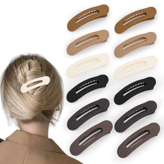 Maeups front view of 12-pack flat clips showing design and colors, practical storage benefit