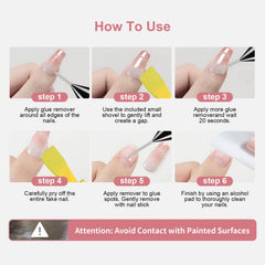 MAGIC ARMOR before and after press-on removal showing clean, residue-free nails