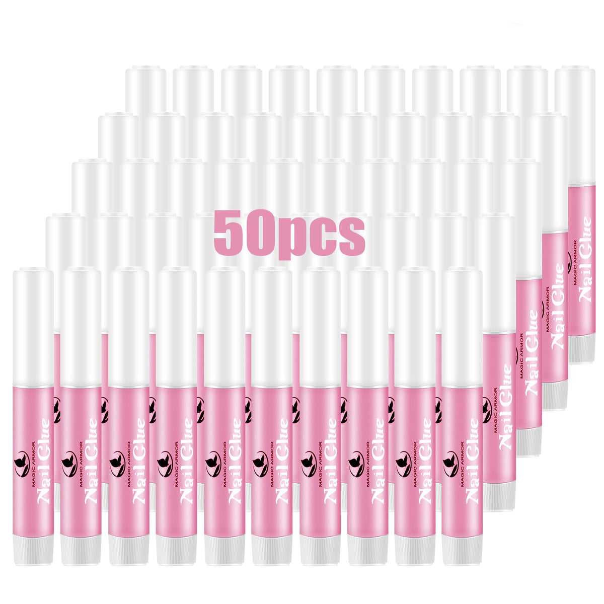 MAGIC ARMOR front packaging showing 50 glue tubes and benefits