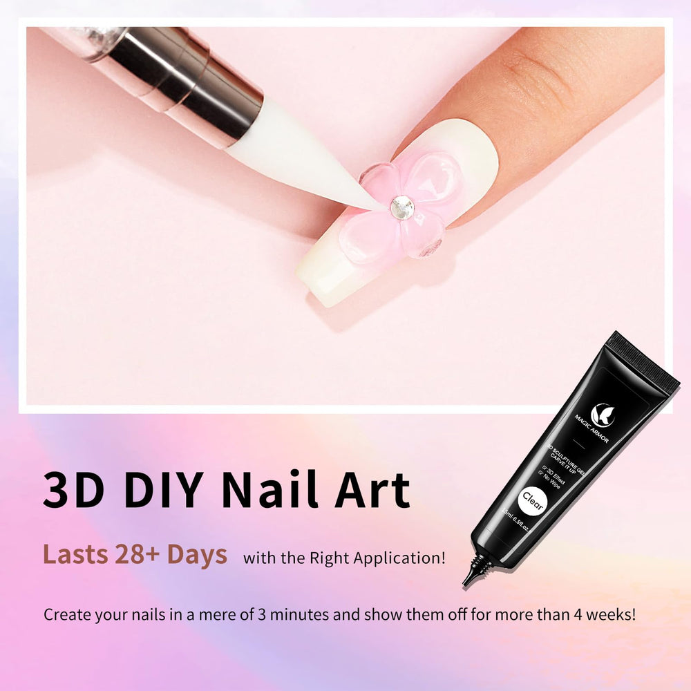 MAGIC ARMOR gel nozzle close-up for precise sculpting control