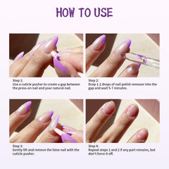 MAGIC ARMOR removed press-ons on pad demonstrating reusable nails