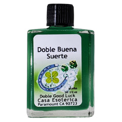 MAGICK SPACE Double Good Luck Oil bottle front view showing label and portable size benefit