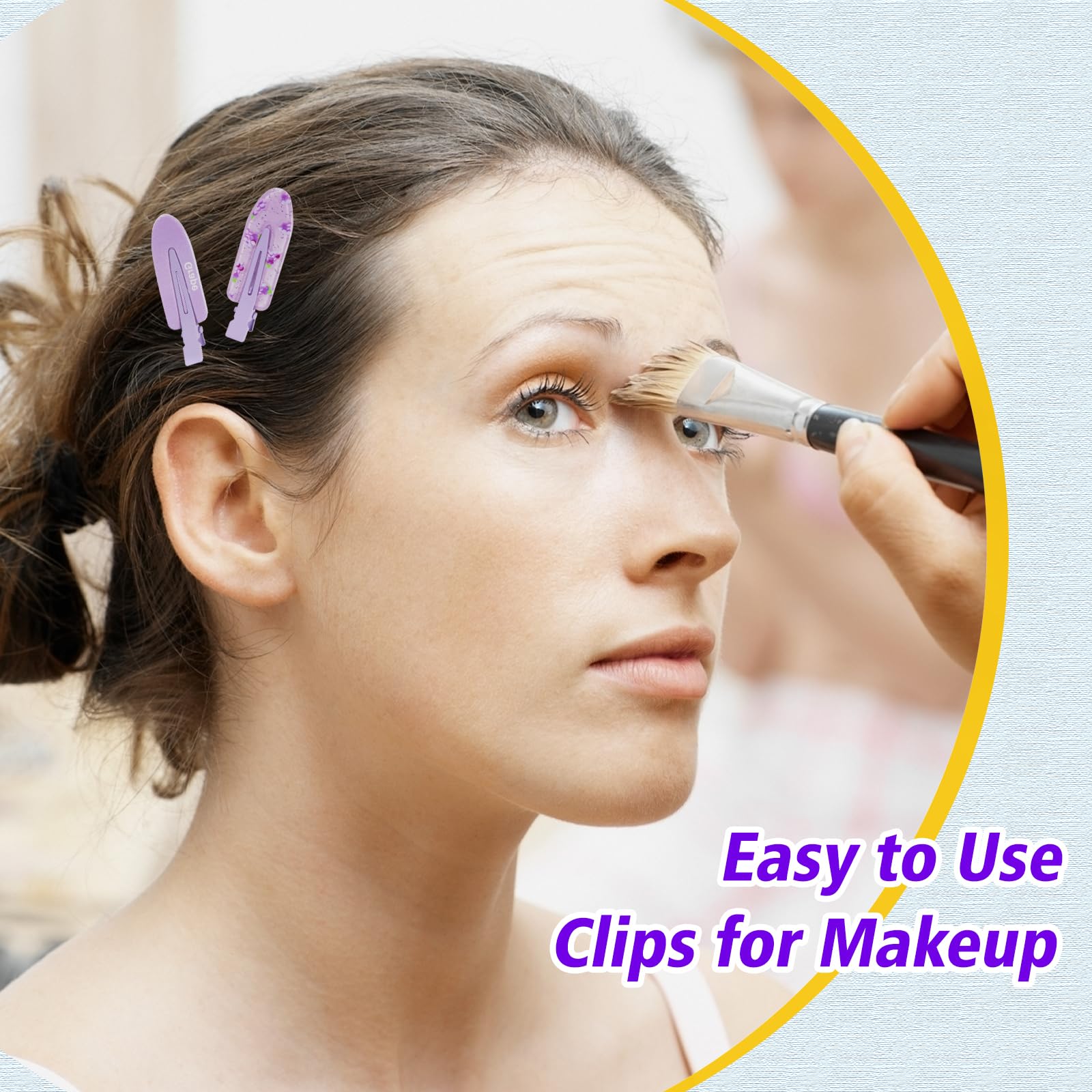 Magicsky in use holding bangs during makeup for crease-free benefit