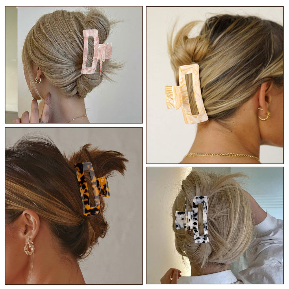 Magicsky tortoise and marble black clips laid out for versatile outfit matching