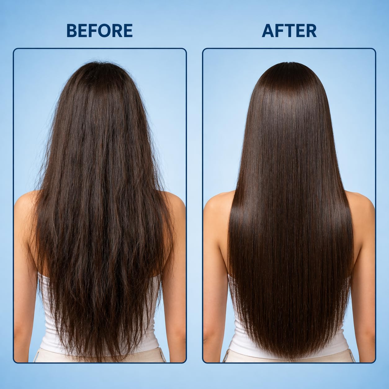 Shiny, smooth hair after using MagicSleek conditioner showing healthy shine