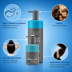 MagicSleek bottle in hand to show 17 oz size and travel-friendly benefit