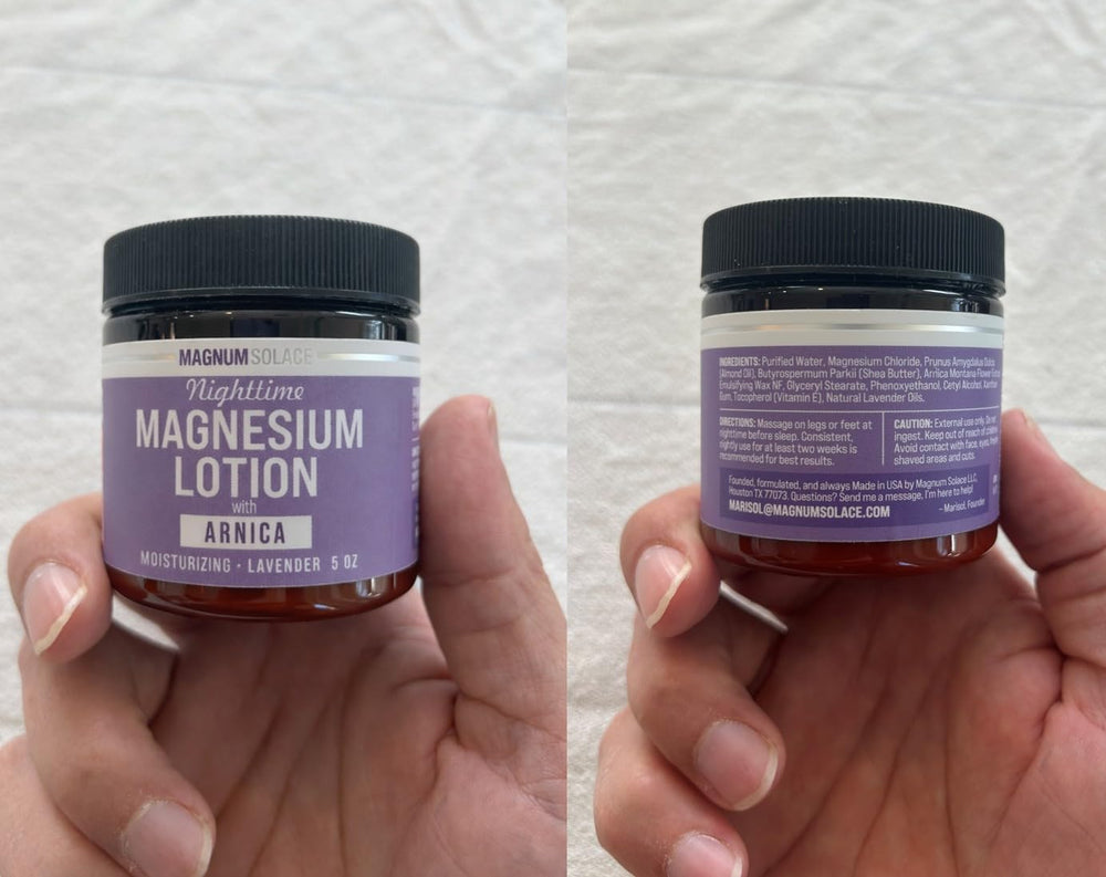 Magnum Solace label closeup displaying ingredients and quality assurance details