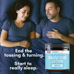 Magnum Solace being applied to child's legs for calming bedtime relief