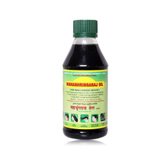 Mahabhringaraj Oil front bottle view showing label and packaging benefit