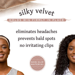 MainBasics wig grip velcro closure back demonstrating adjustable fit and secure hold
