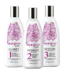 Maison 276 front packaging showing three bottles and clear benefits