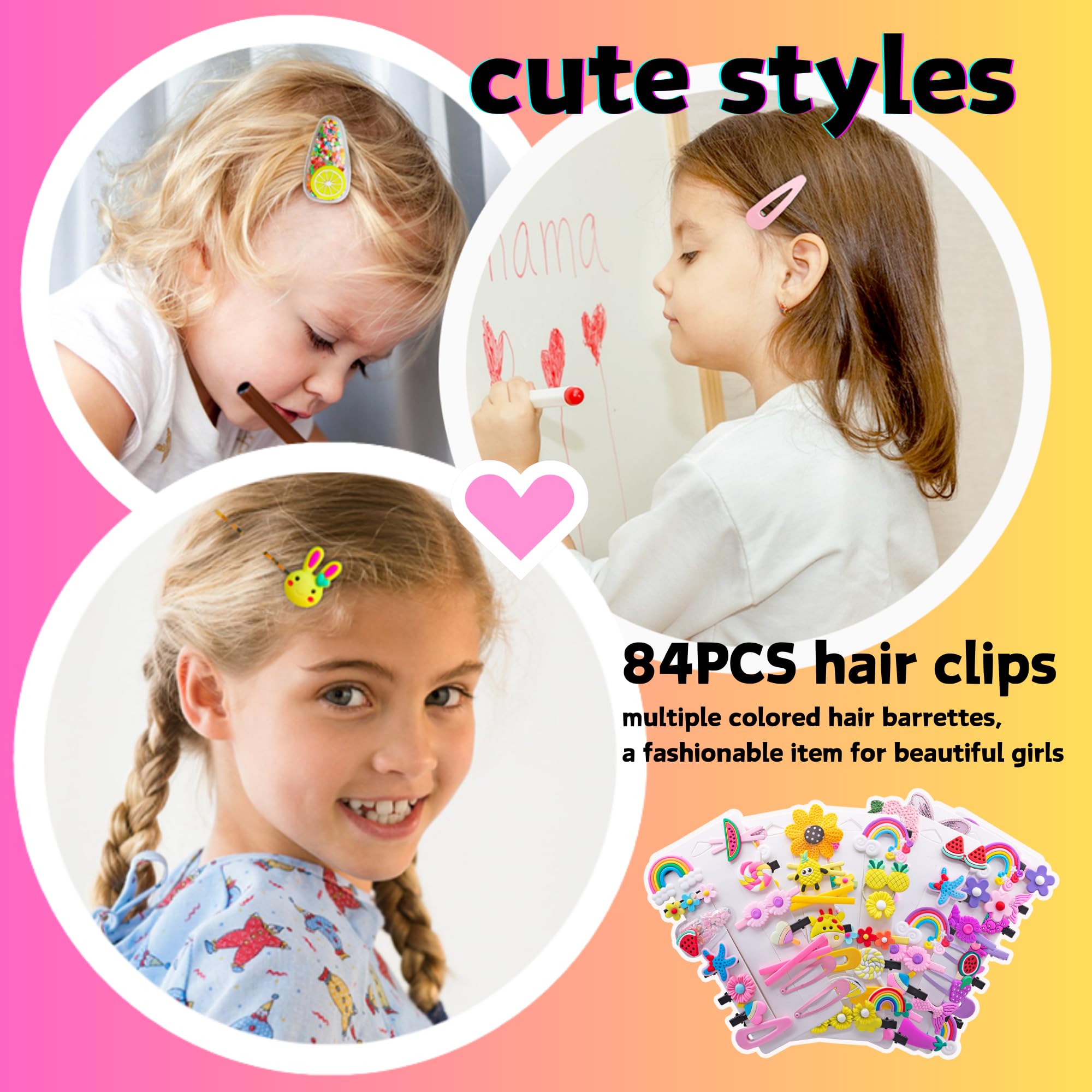 MAITIANISK hair ties and clips spread to display included counts and convenient storage
