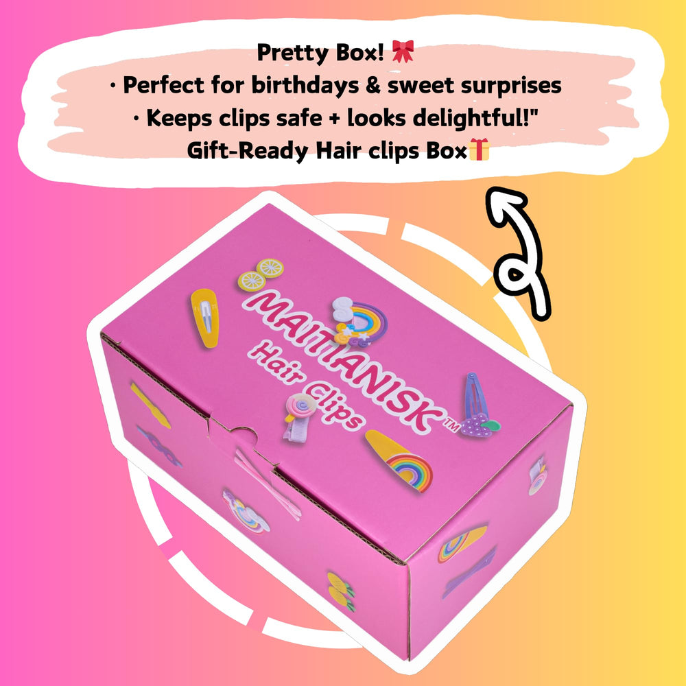 MAITIANISK rainbow and candy-shaped clips arrayed to show colorful styling options