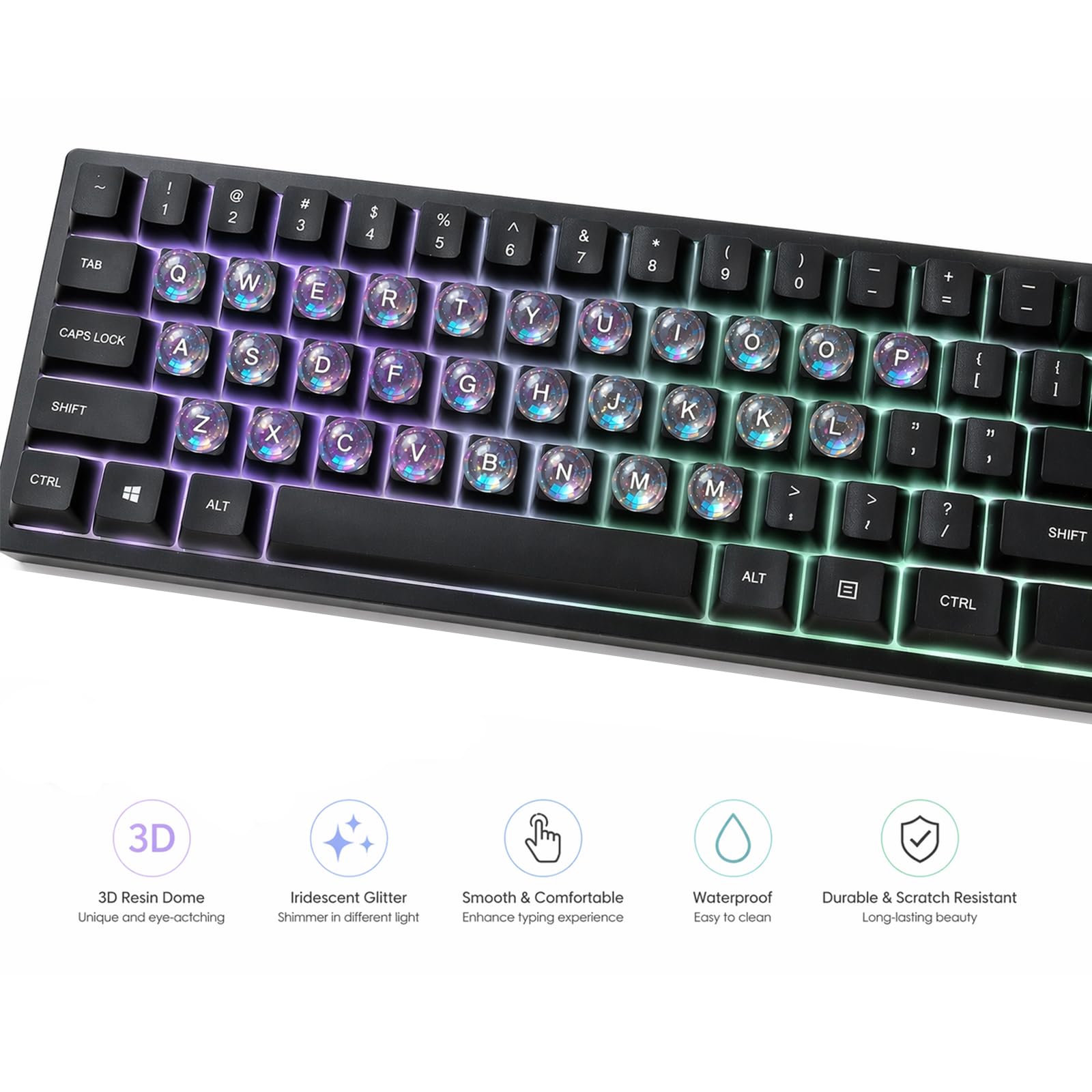 Maituifos applied on keys while person with long nails types for nail protection