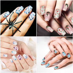 Maitys nail wrap being applied on a fingernail for an easy salon finish