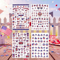 Maitys close-up of flag and star decals showing crisp print and color accuracy