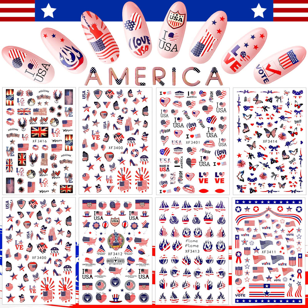 Maitys close-up of sticker sheet details highlighting precise patriotic motifs