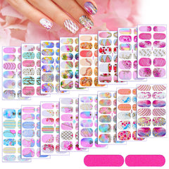 Maitys front packaging showing 16 sheets and two nail files for variety