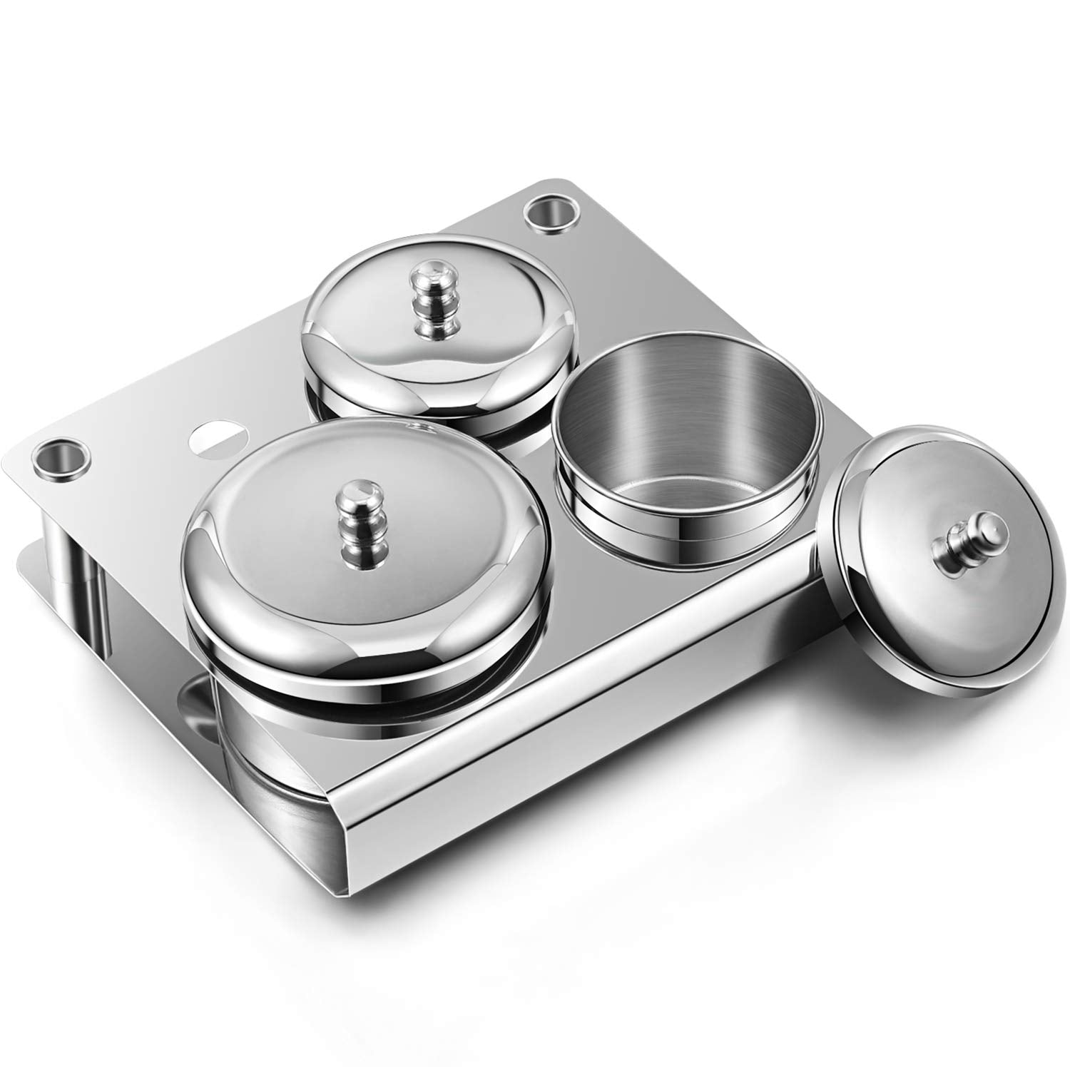 Maitys front view of three cups showing lids and organization benefit