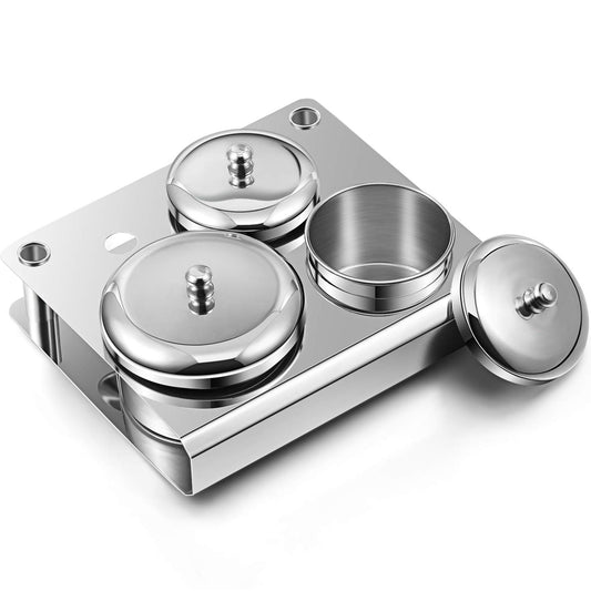 Maitys front view of three cups showing lids and organization benefit
