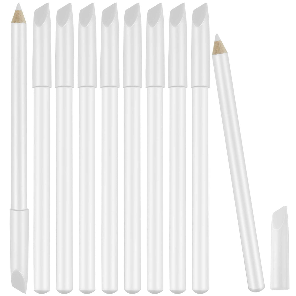 Maitys front view of ten white nail pencils, quick French tip solution