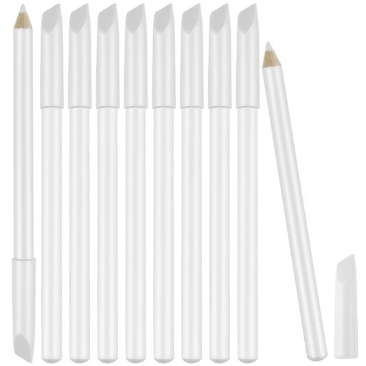 Maitys front view of ten white nail pencils, quick French tip solution